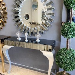 Füme 80 cm Piyano Saat ve Dresuar Takımı Füme 80 cm Piyano Saat ve Dresuar Takımı