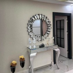 Gümüş 80 cm Piyano Saat ve Dresuar Takımı