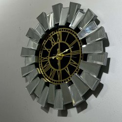 GÜMÜŞ SANİYELİ ROMA RAKAM PİYANO AYNA SAAT