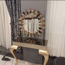 Bronz 80 cm Piyano Saat ve Dresuar Takımı