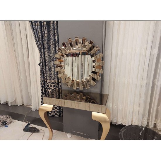 Bronz 80 cm Piyano Saat ve Dresuar Takımı